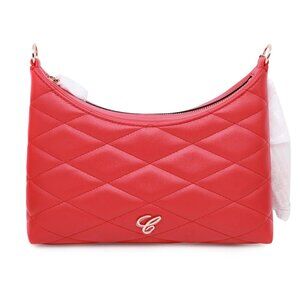 Chopard Happy Hearts Red Quilted Leather Shoulder Bag 95000-1188